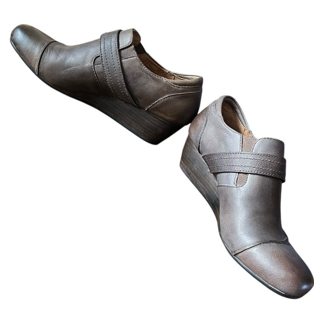 Taos Splurge Leather Wedge Shoes US 8 EUR 39 Comfort - Picture 7 of 14
